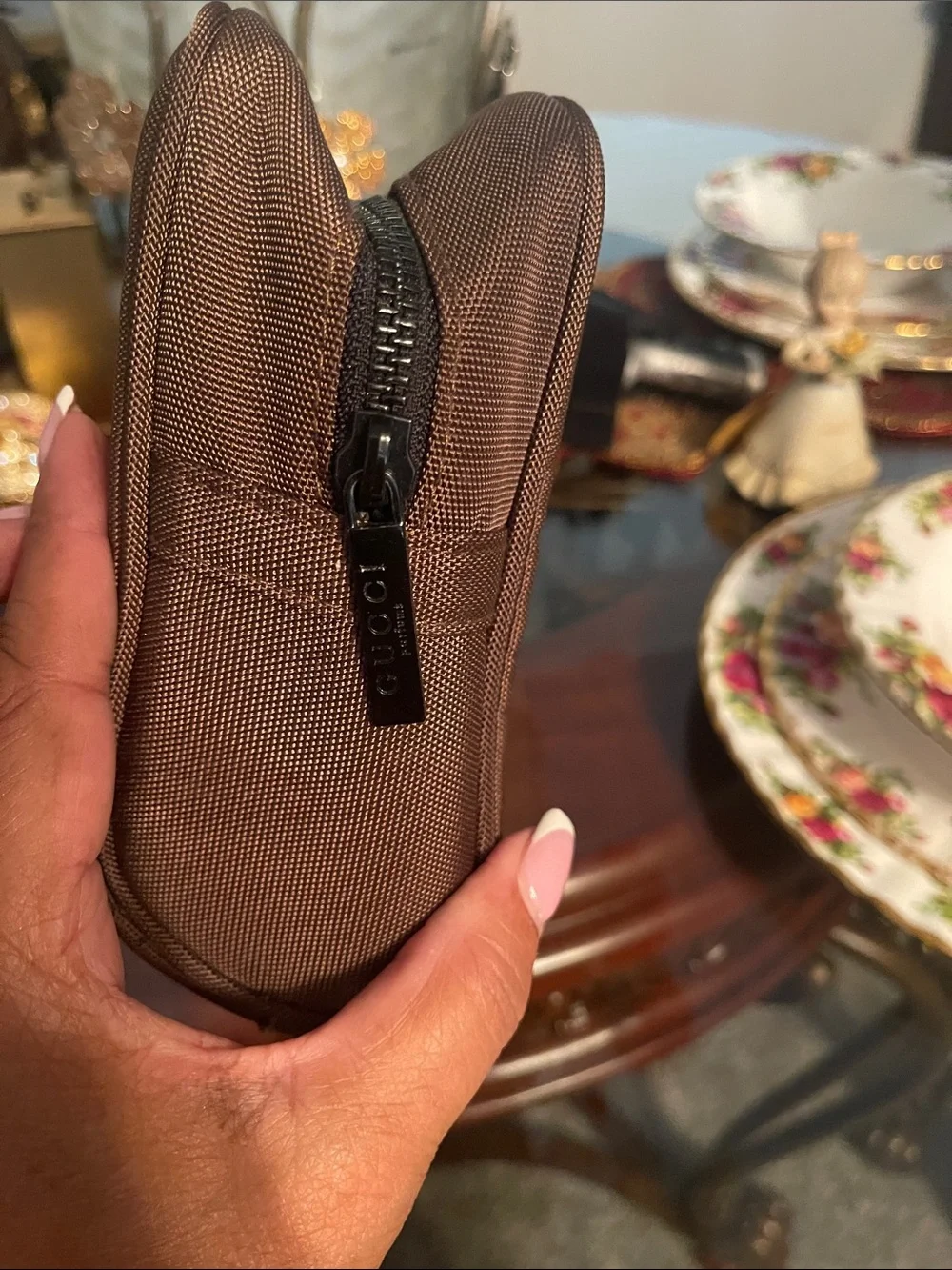 Gucci Brown Canvas Toiletry Organizer